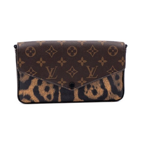 Louis Vuitton Monogram Animal Print Leopard Pochette Felicie With Chain & Insert - Picture 3 of 10